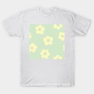 Chunky Retro Flowers - Cute Pastel Seafoam T-Shirt